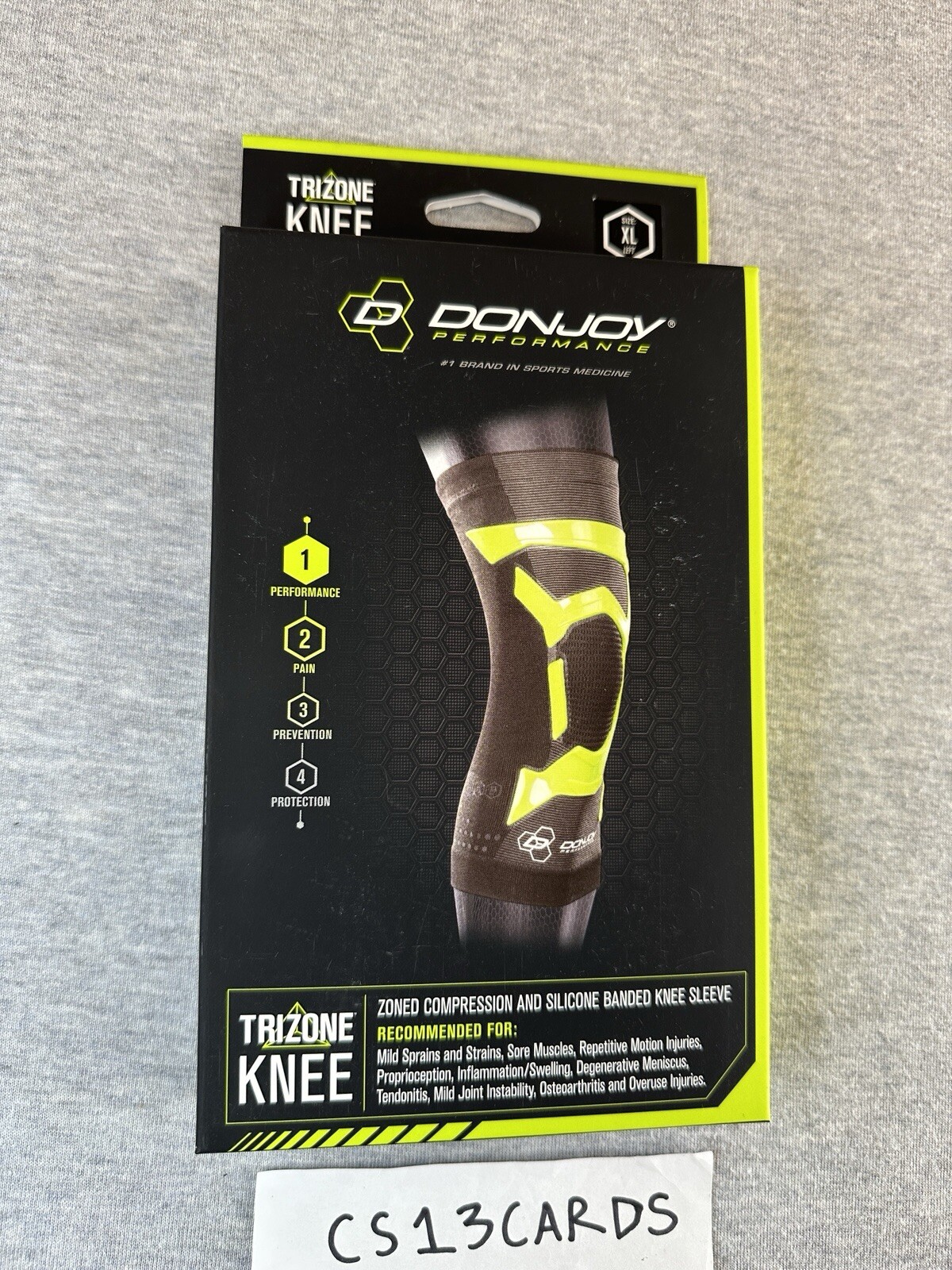 DonJoy Performance TriZone Knee Support Sleeve – Size XL Slime Green