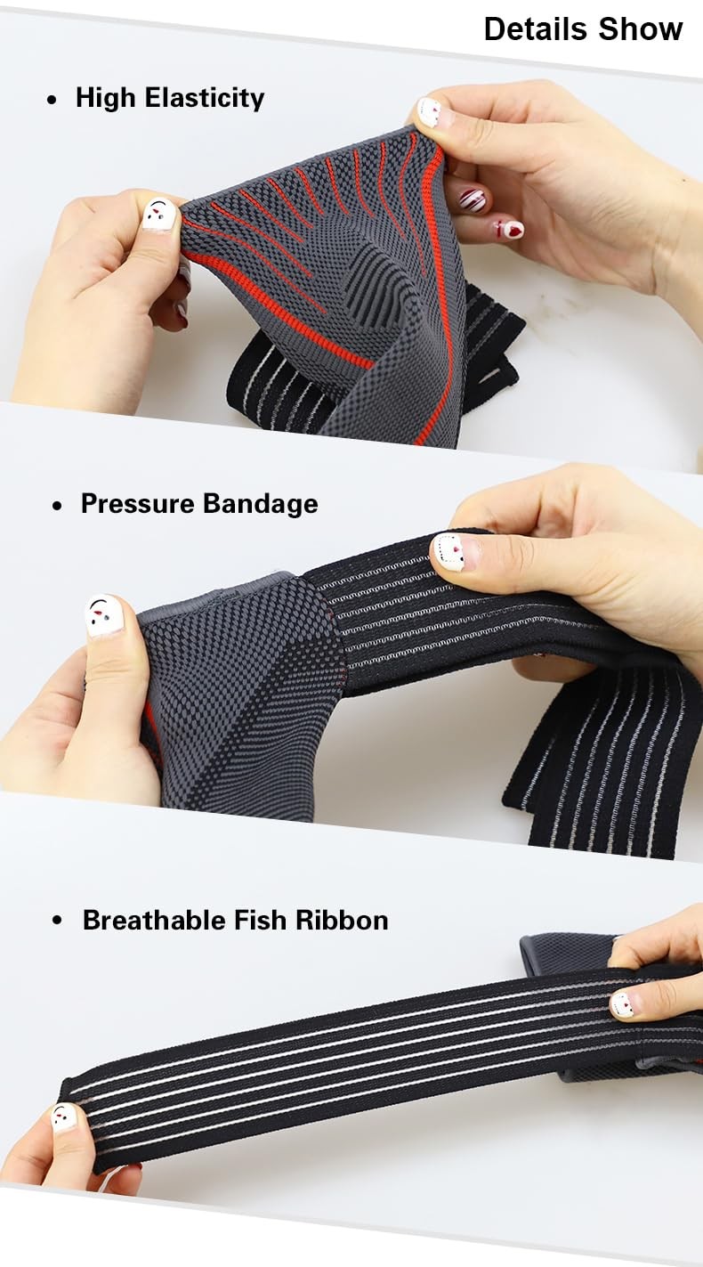 2 Pcs Ankle Support Brace Adjustable Foot Support Ankle Sleeves for Sports