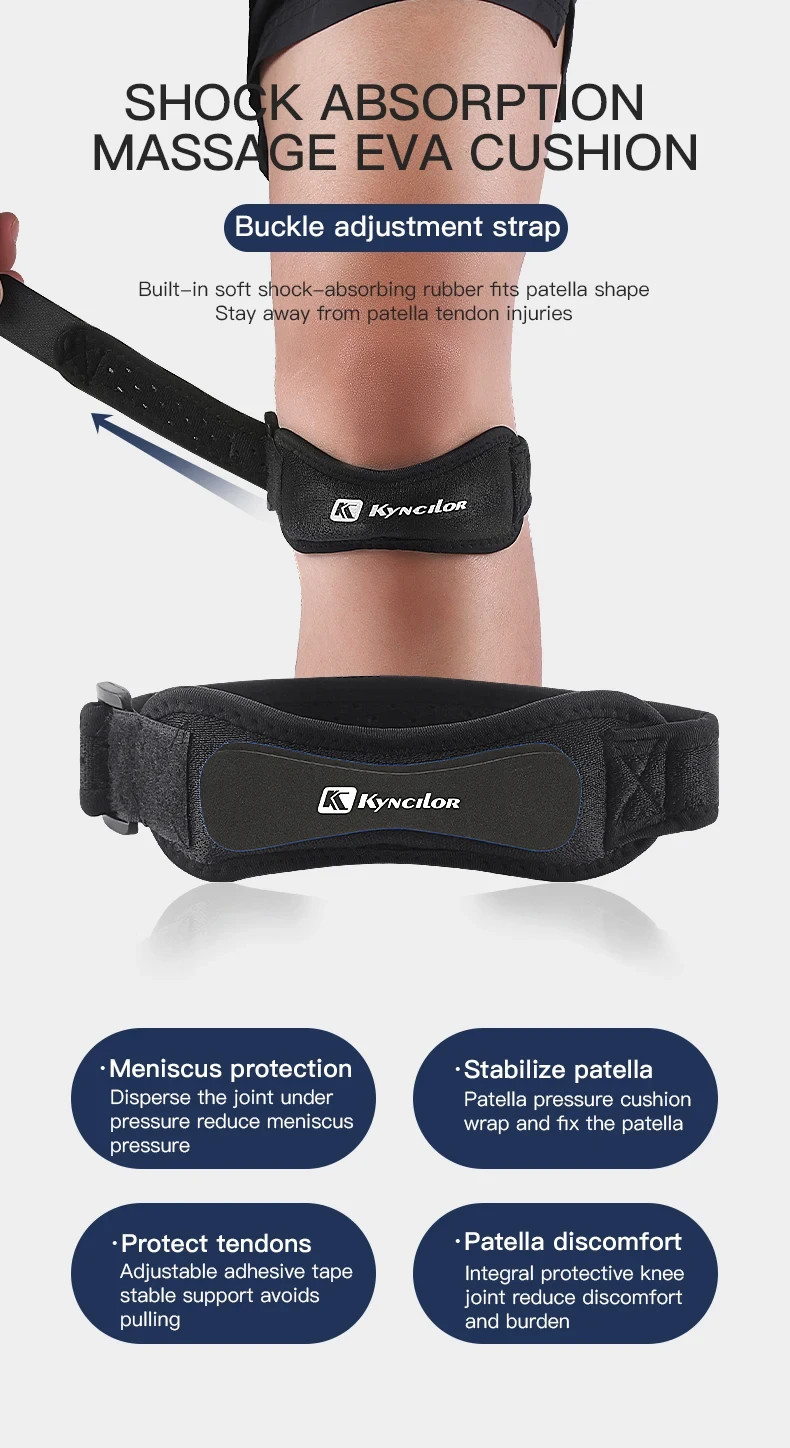 1 Piece Knee Patellar Tendon Knee Support Strape Brace Adjustable Shock