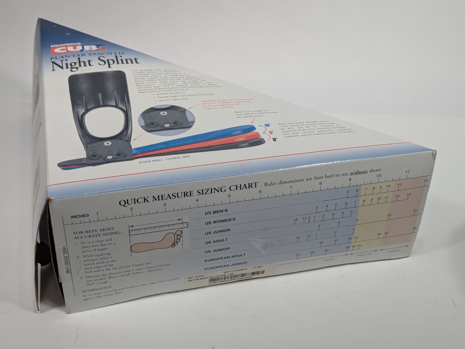 FLA Orthopedics HealWell CUB Night Splint for Plantar Fasciitis, Size M-LT L