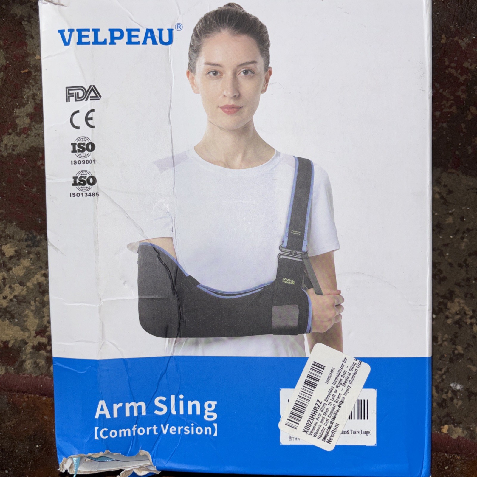 VELPEAU VP0306B ADULT ADJUSTABLE ARM SLING FOR LEFT OR RIGHT ARM -large