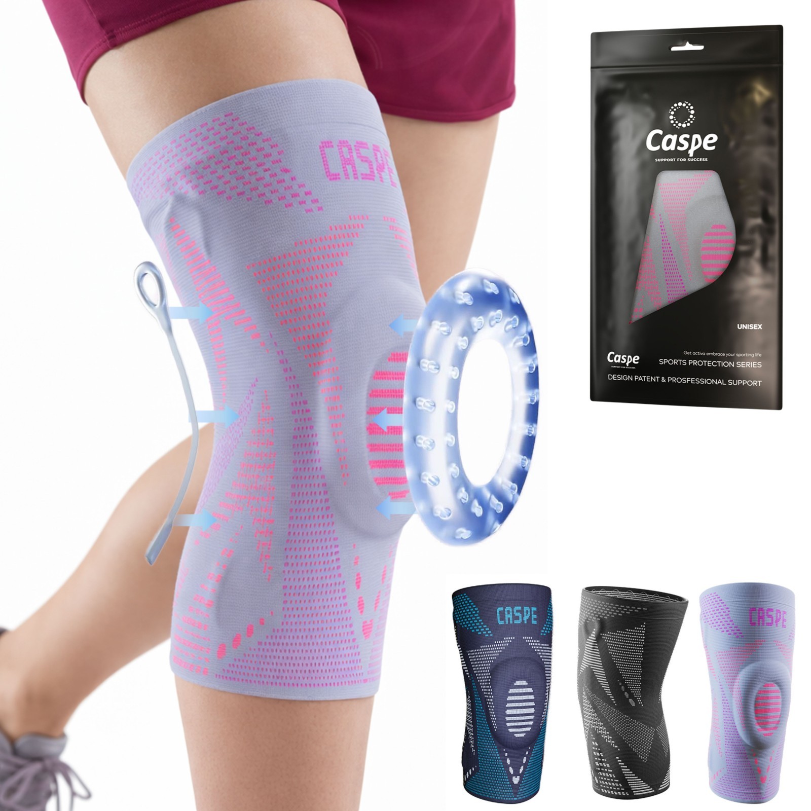 Knee Brace Sleeve Compression Support Sport Gym Joint Pain Arthritis Relief New
