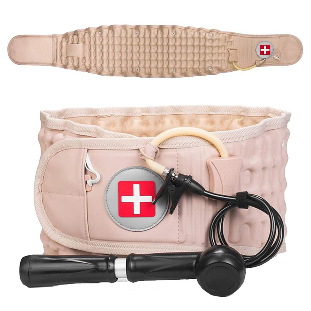 Inflatable Decompression Belt Back Brace Lumbar Support with Pump