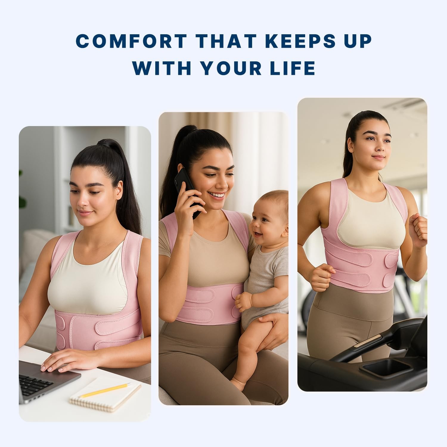 Fit Geno Back Brace and Adjustable Posture Corrector And Trainer for Women and