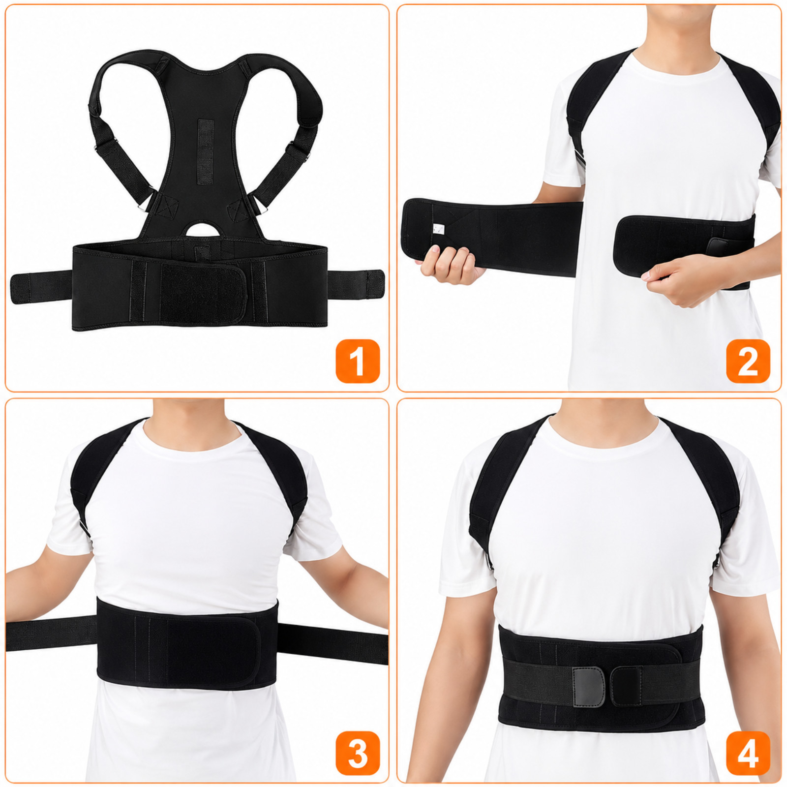 Posture Corrector Support Magnetic Back Shoulder Brace Belt Band For Men Women