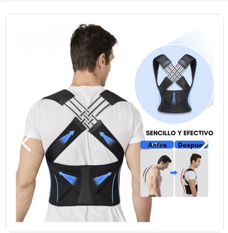 POSTUREX Adjustable Back Brace Posture Corrector Black for Adults Unisex