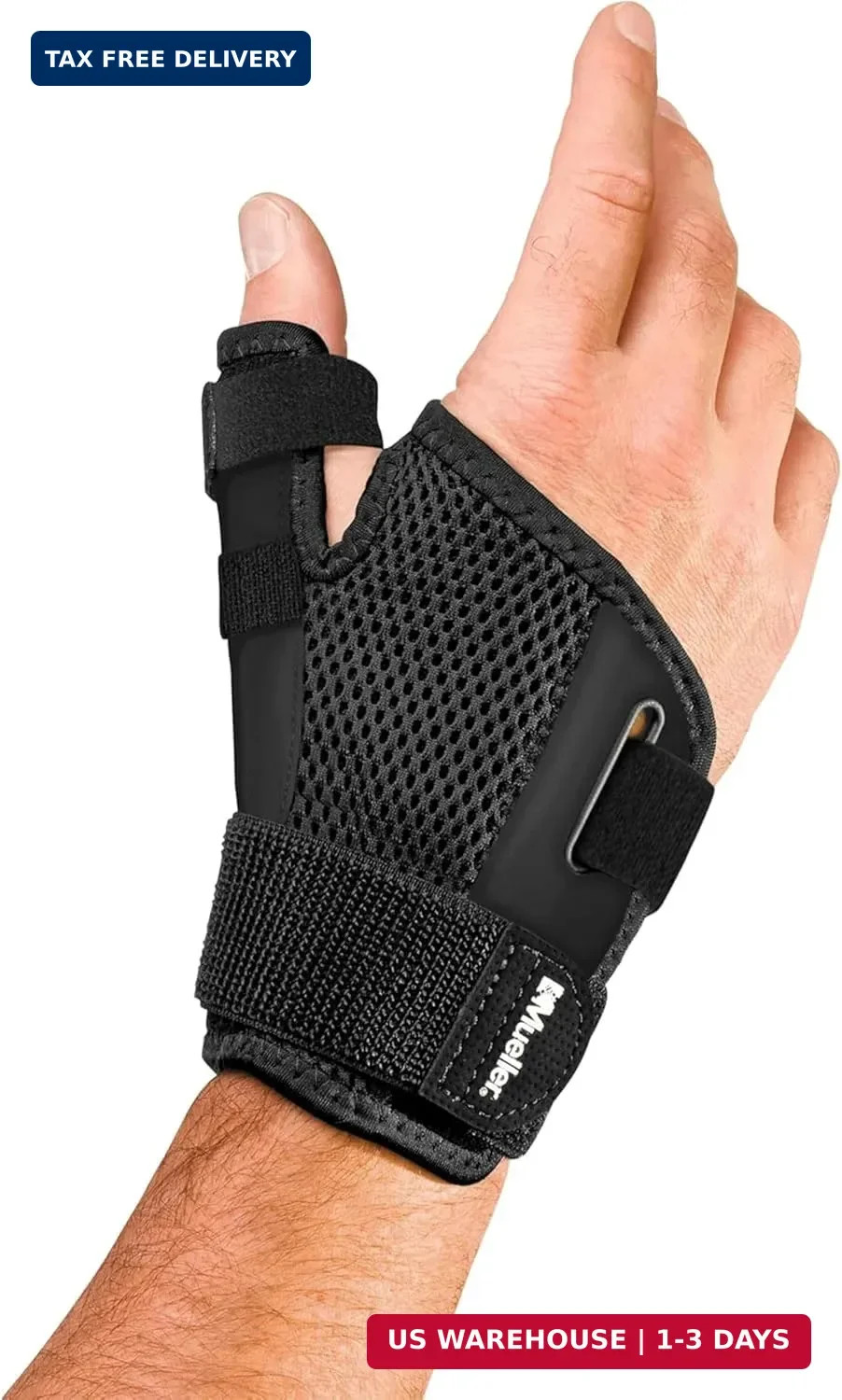 MUELLER Sports Medicine Adjust-to-Fit Thumb Brace, Spica Splint, Thumb Pain Reli