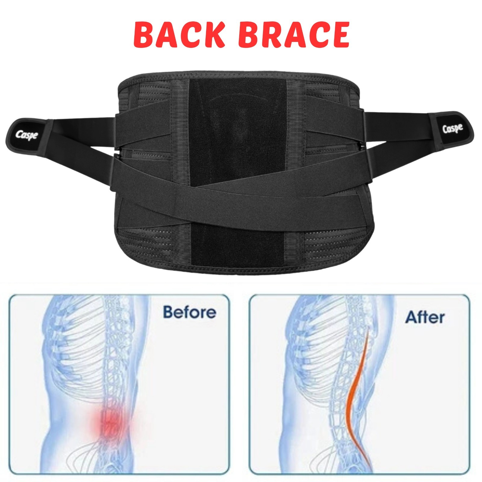 Adjustable Lower Back Brace Lumbar Support for Men Women Waist Belt Pain Relief
