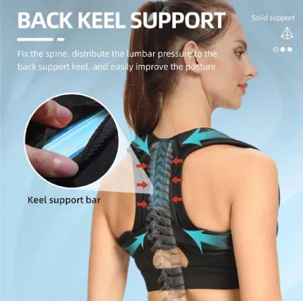 Posture Corrector Upper Back Brace Breathable Shoulder Neck Pain Relief, Size S