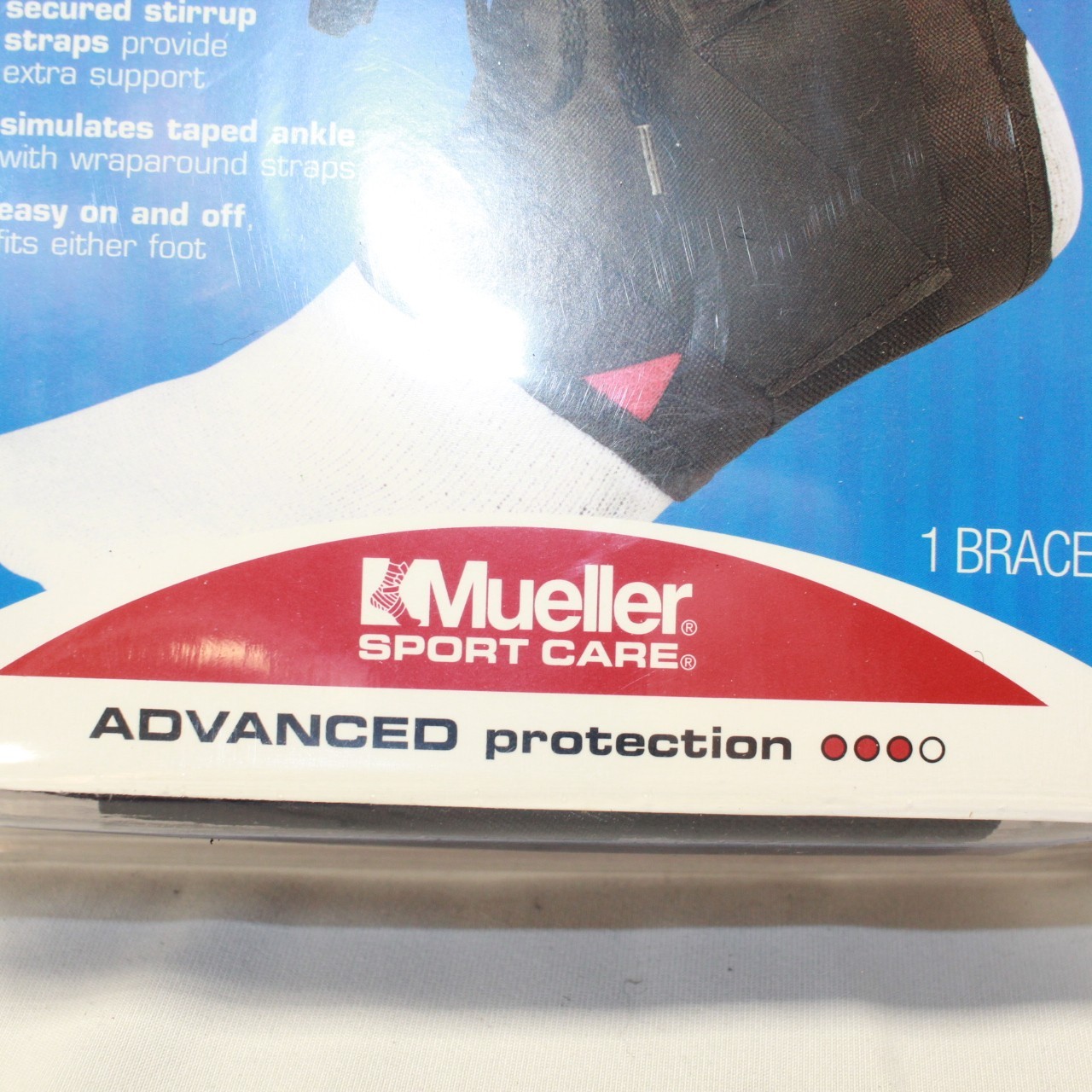 Mueller Size LARGE Soft Ankle Brace With Straps – 213LG – NIB – 1 Brace RT or LT