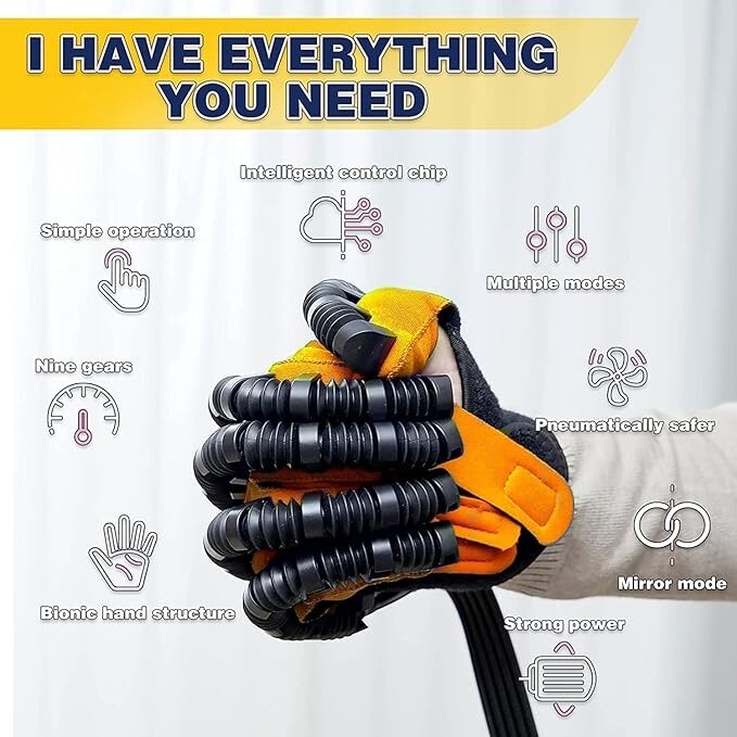 Hand Rehabilitation Robot Glove (LEFT, XL) Upgraded Training Finger Strengthener