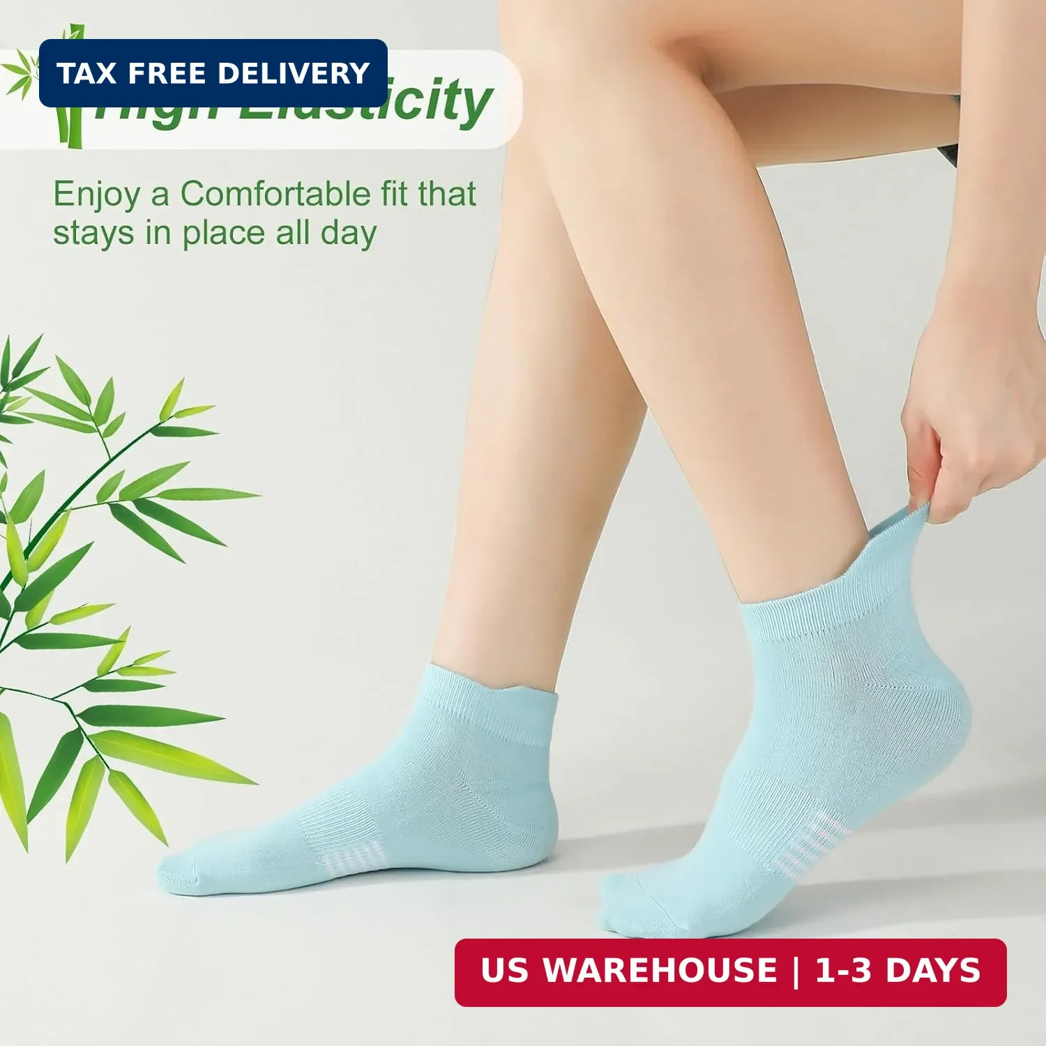 6 Pairs Thin Breathable Bamboo Ankle Socks for Women | Cooling Moisture Wicking