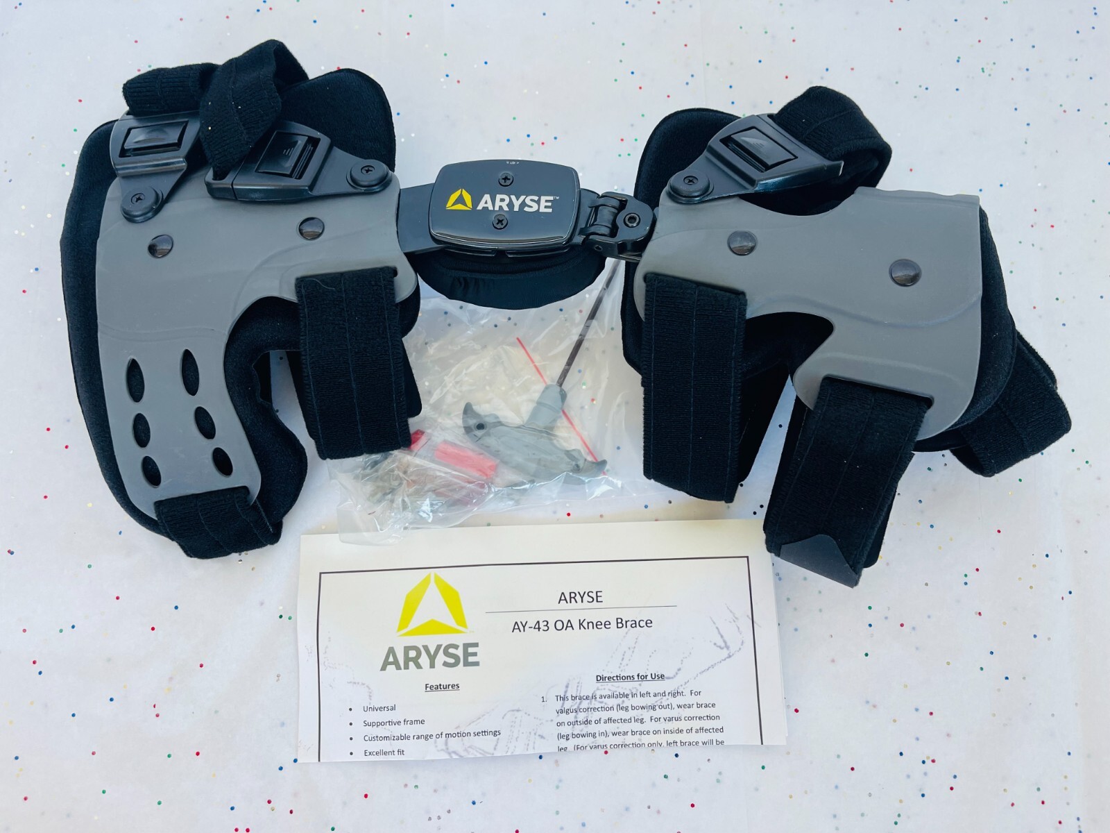 ARYSE Met Force AY-43-L OA Left Knee Brace Adjustment tools & instruction