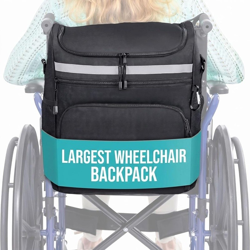 XL Wheelchair Bag Insulated Water Resistant Adjustable Straps Reflective Safety