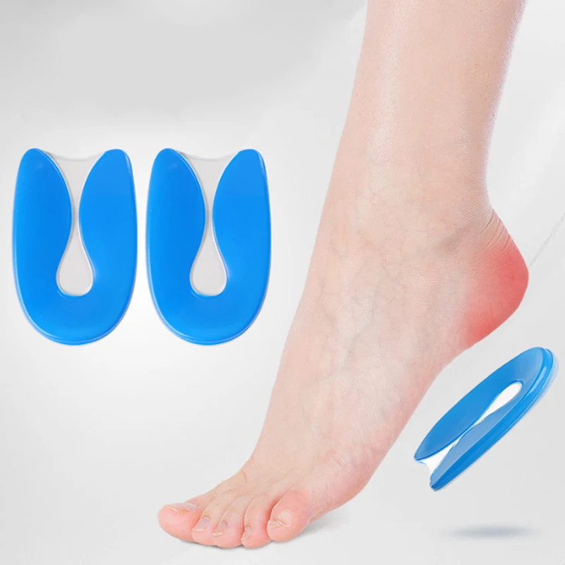 Foot Pain Relief Silicone Gel U-Shape Plantar Fasciitis Heel Protector Heel Spur