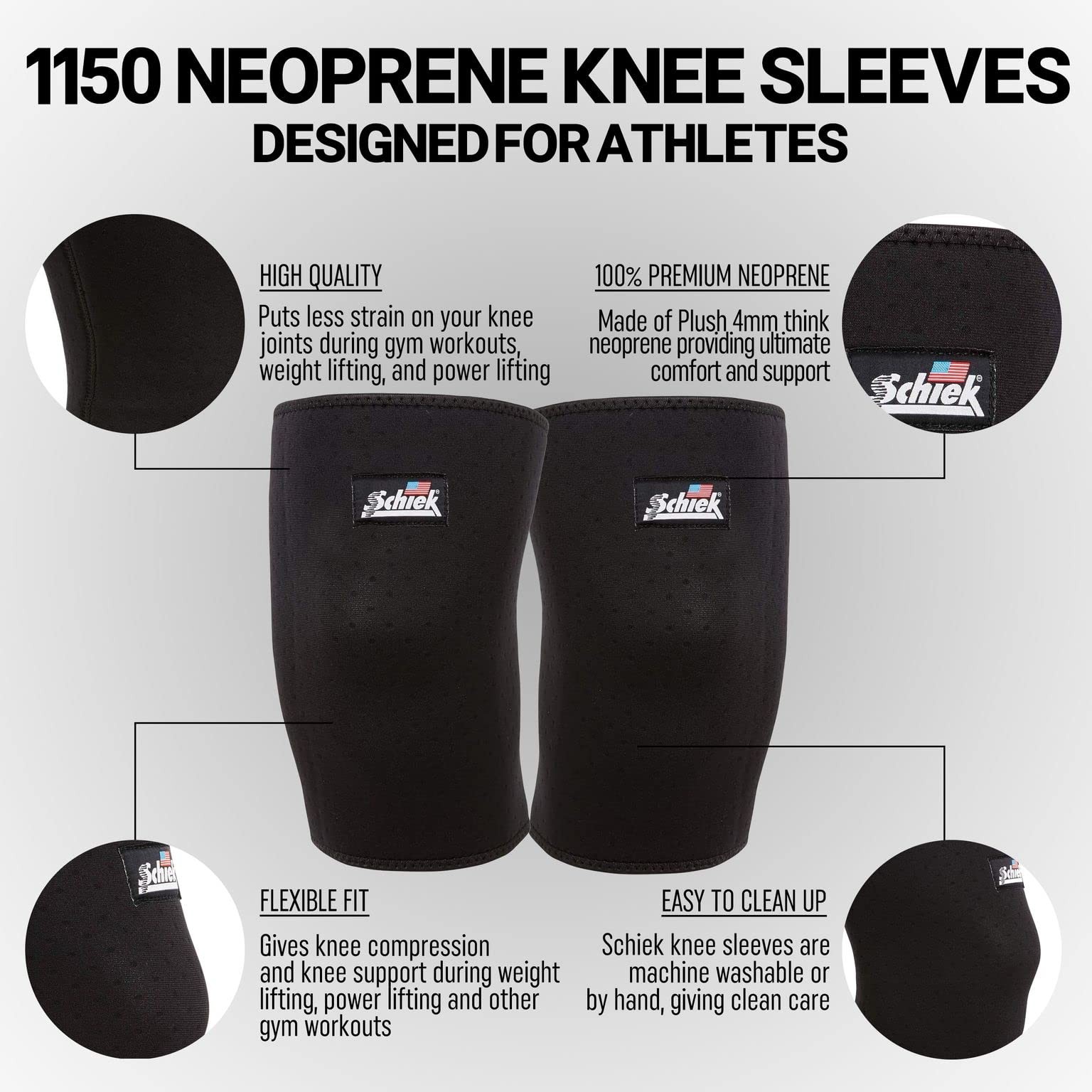 Schiek Model 1150 Neoprene Knee Sleeves – Knee Brace Compression
