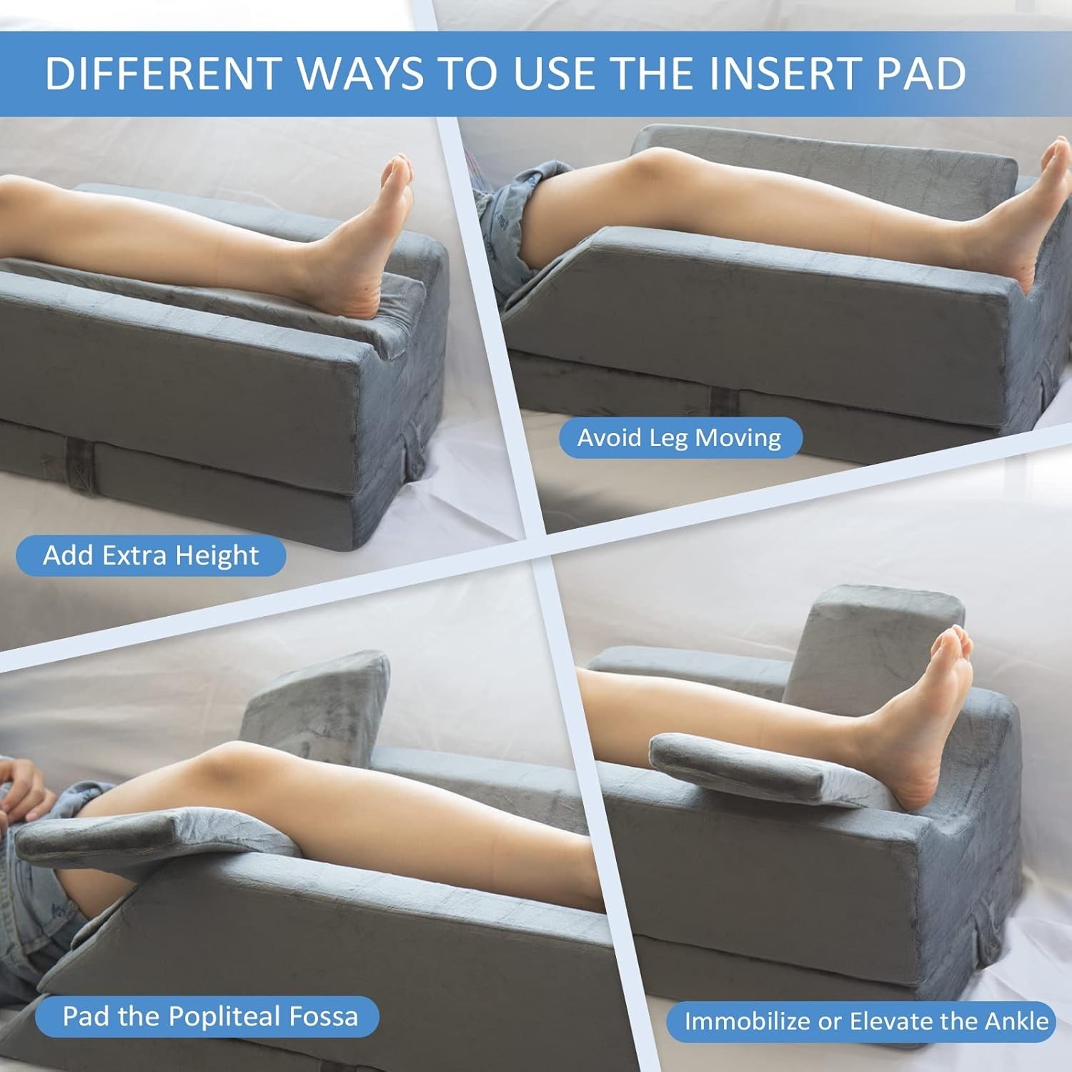 4-Height Adjustable Leg Elevation Pillows for After Surgery, Injuries, or Res…