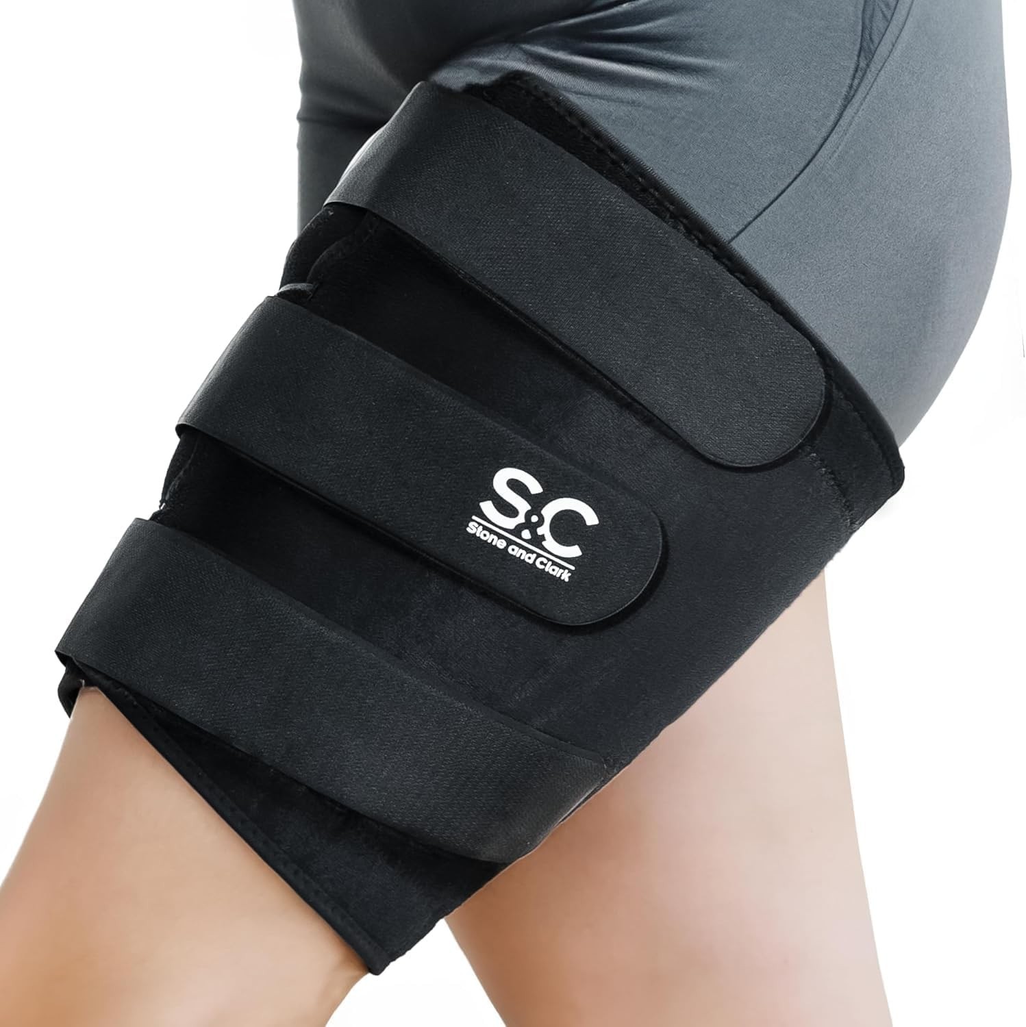 Adjustable Thigh Brace Support, Quadriceps Support and Thigh Wraps for Men an…