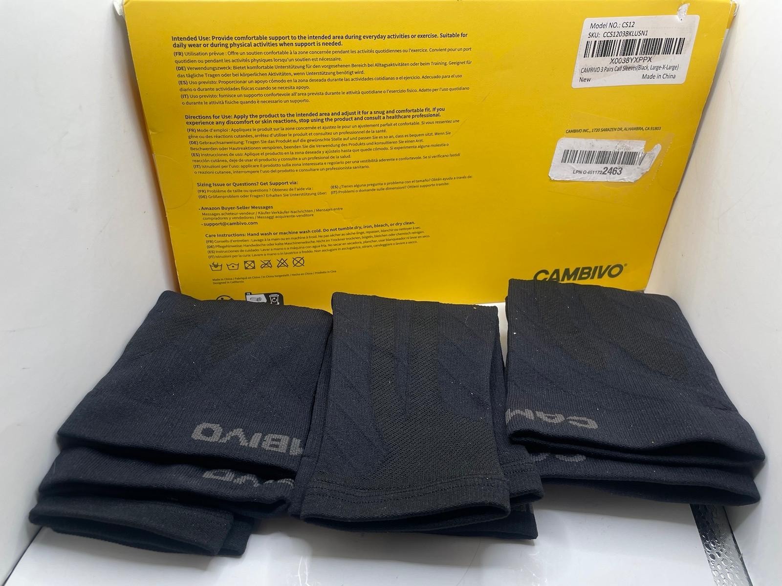 CAMBIVO 3 Par of Calf Compres. Sleeves for Sports – Shin Splint & Muscle Relief