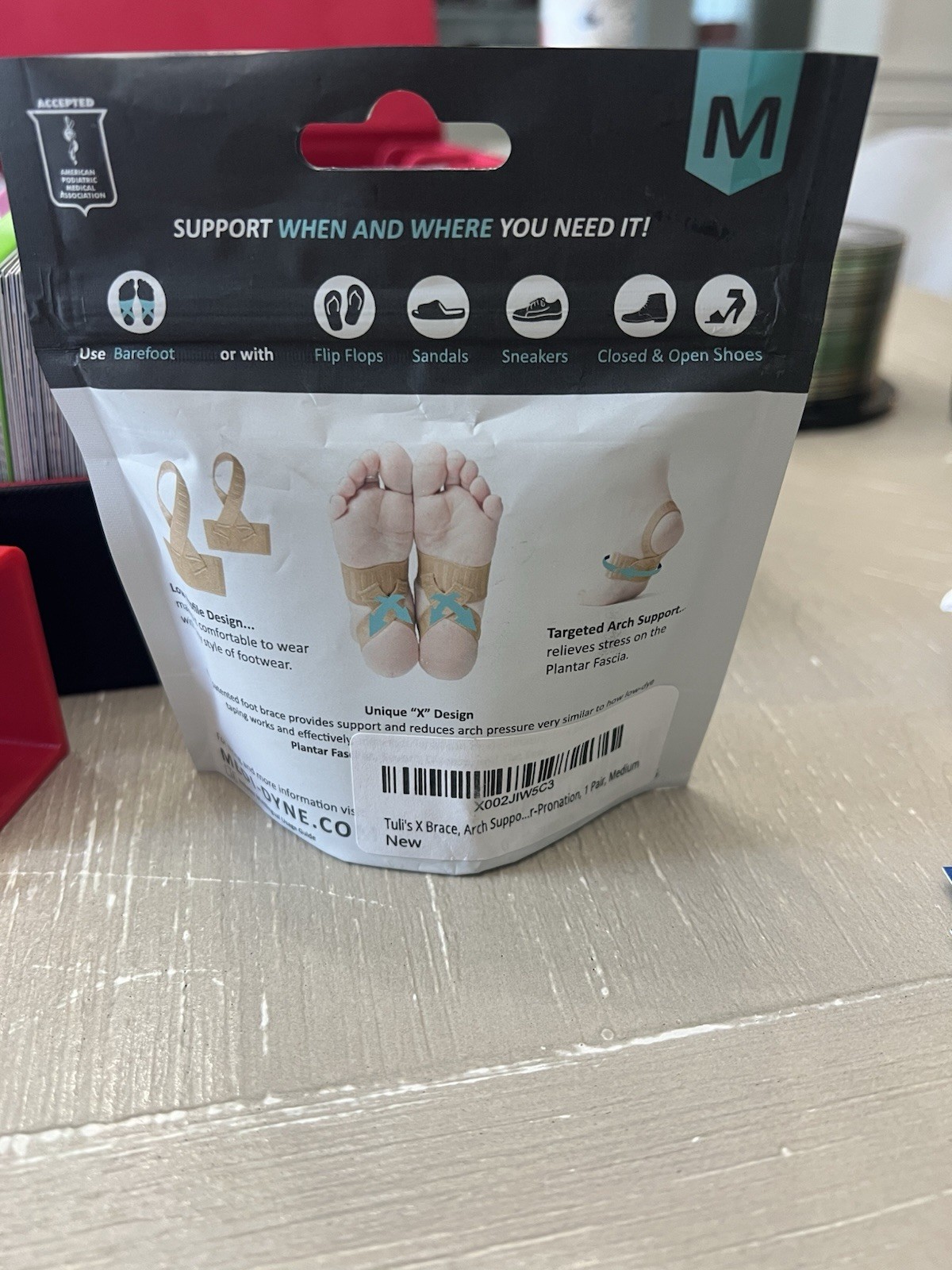 Tuli’s The x Brace Medium One Pair Arch Support Plantar Fasciitis New