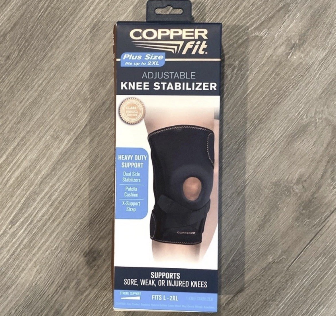 Copper Fit Plus Size Extended Size Adjustable Knee Stabilizer Support Brace NEW