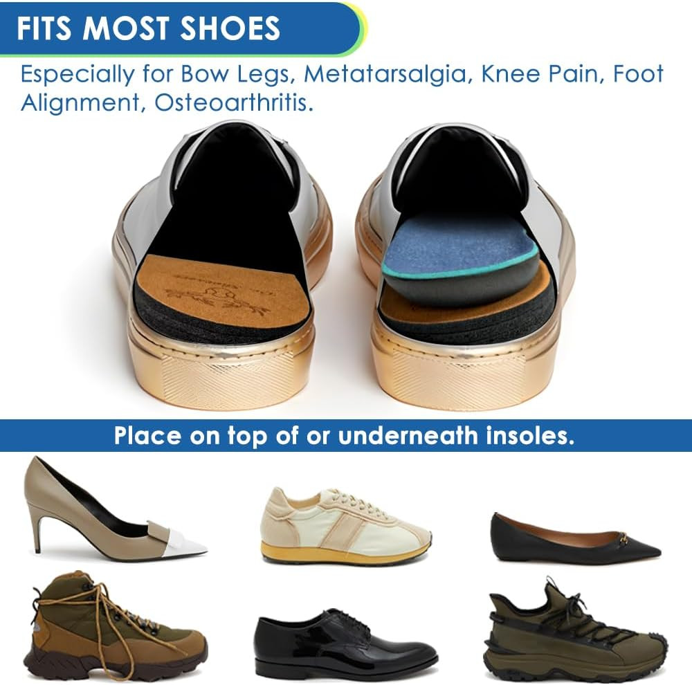 3 Layer Orthopedic Heel Wedge Insert for Bow Leg & Foot Alignment Women’S 8.5-13