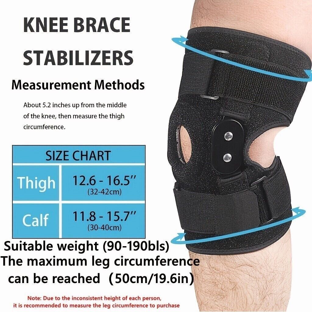Plus Size External Hinged Knee Brace with Compression Wrap for Big & Wide Thigh