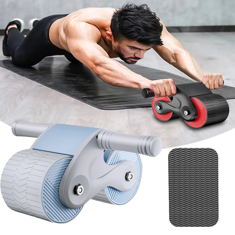 Double Wheel Abdominal Exerciser Women Men Automatic Rebound Ab Wheel Roller 