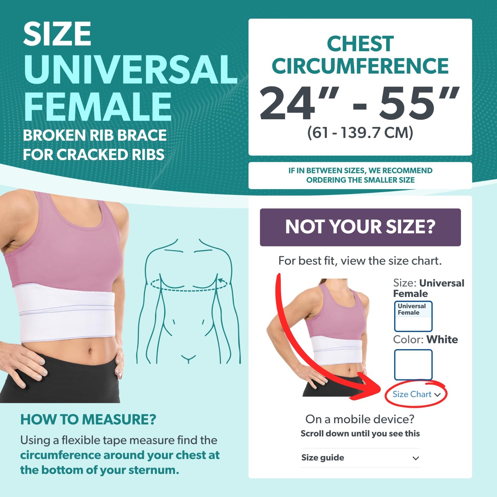 Rib Compression Wrap for Men & Women – Chest Support Belt for Fractured Ribs, Co