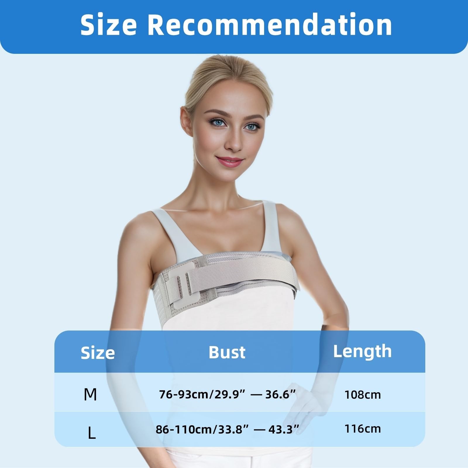Rib Brace for Women,Breathable Men Rib Compression Wrap for Cracked Ribs and …