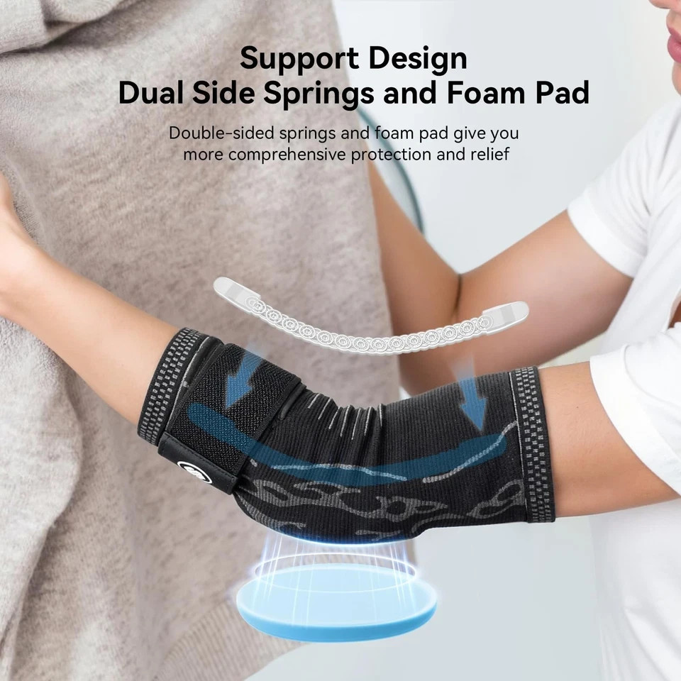 Elbow Compression Sleeve for Tendonitis , Bursitis Elbow Pad Brace – Adjustab…