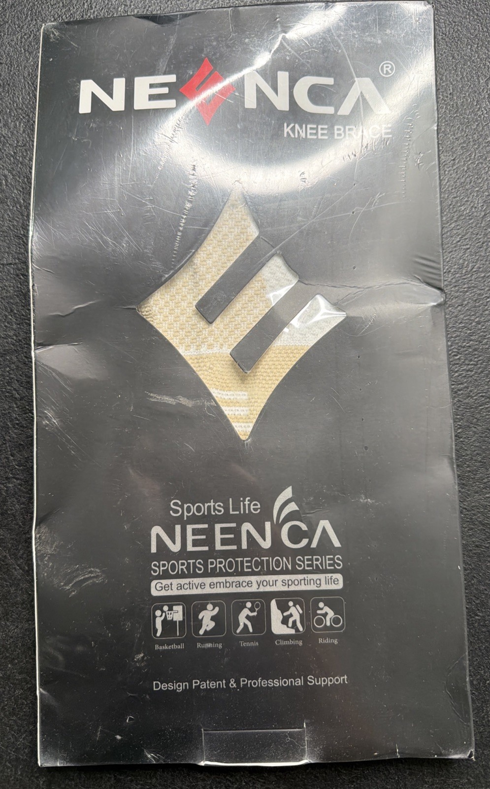NEENCA Knee Brace Professional Knee Support Light Color Beige/Gold Sz M