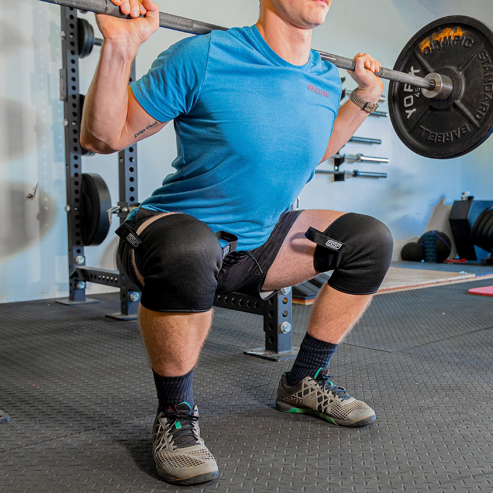 Serious Steel Fitness Knee Sleeves High Compression 3-Ply Easy On And Off