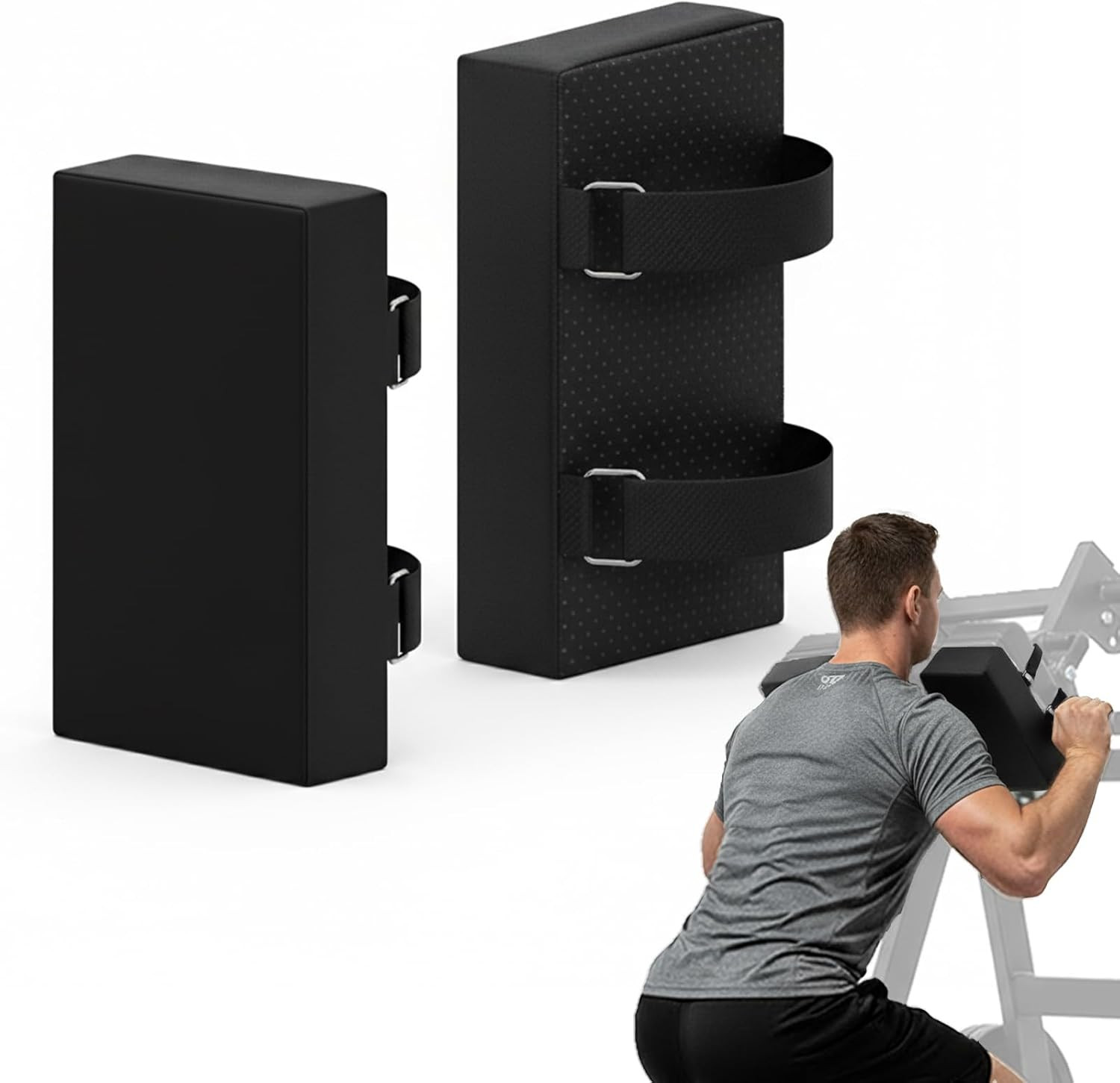 Hack Squat Shoulder Pads 2 PCS – Thick Foam Cushion with Adjustable Straps, Redu