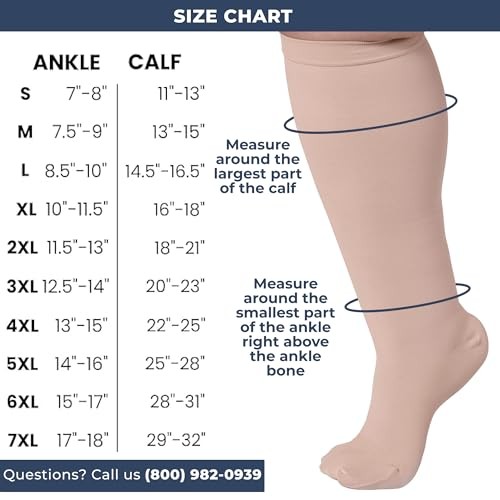 for Women and Men 20-30mmHg Knee High – Graduated Knee High Medium Beige