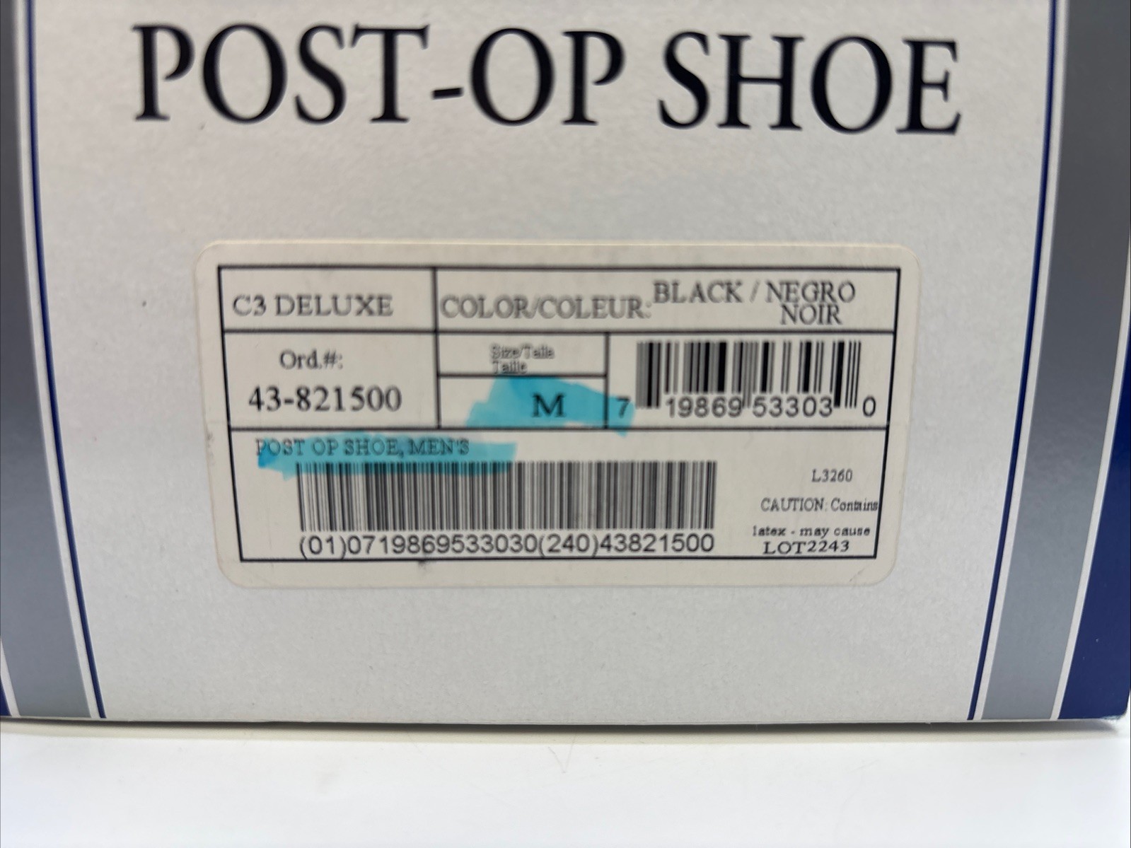 FLA Orthopedics Men’s Medium POST-OP SHOE Antimicrobial Protection USA FREE SHIP
