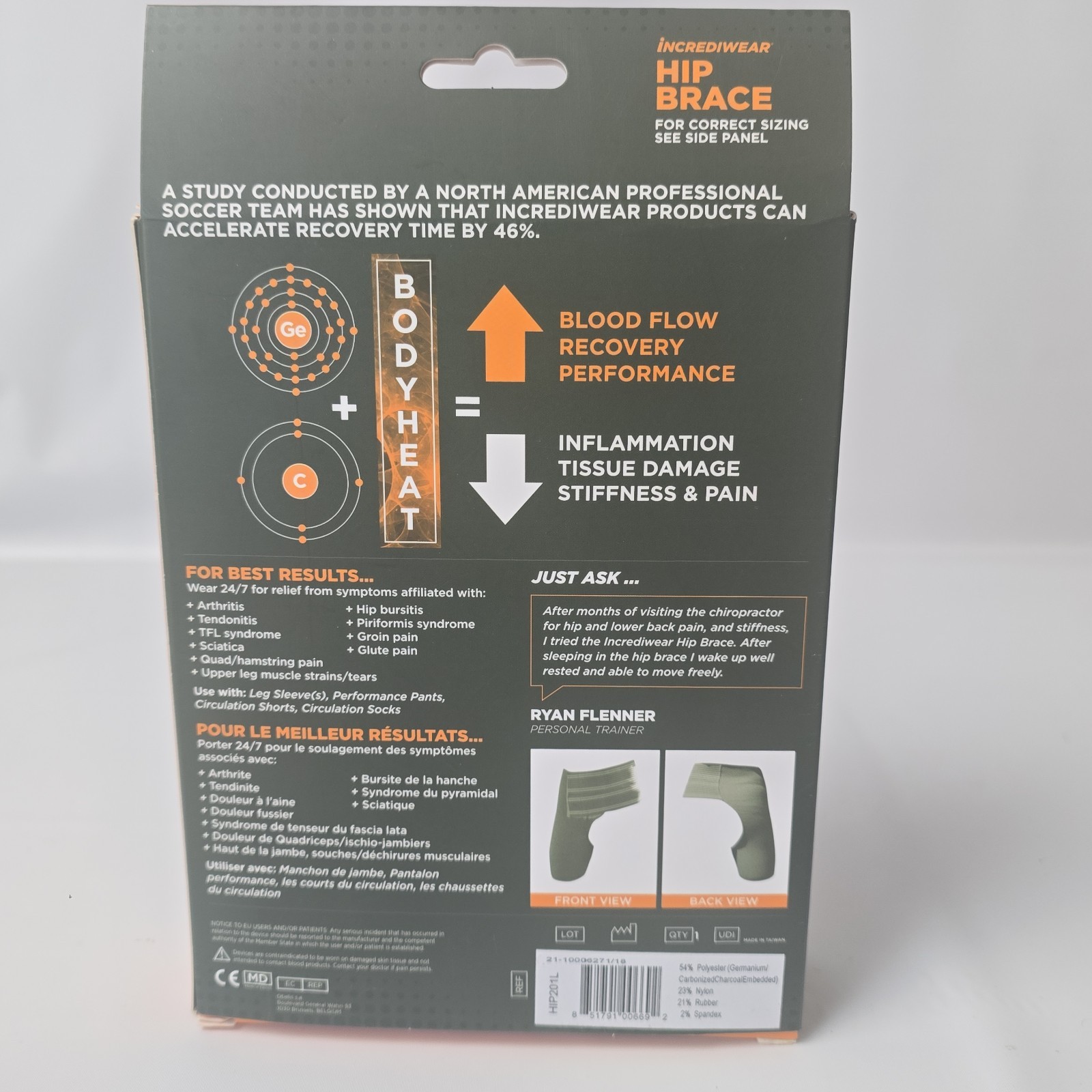 Incrediwear Hip Support Brace – Small – Left- New