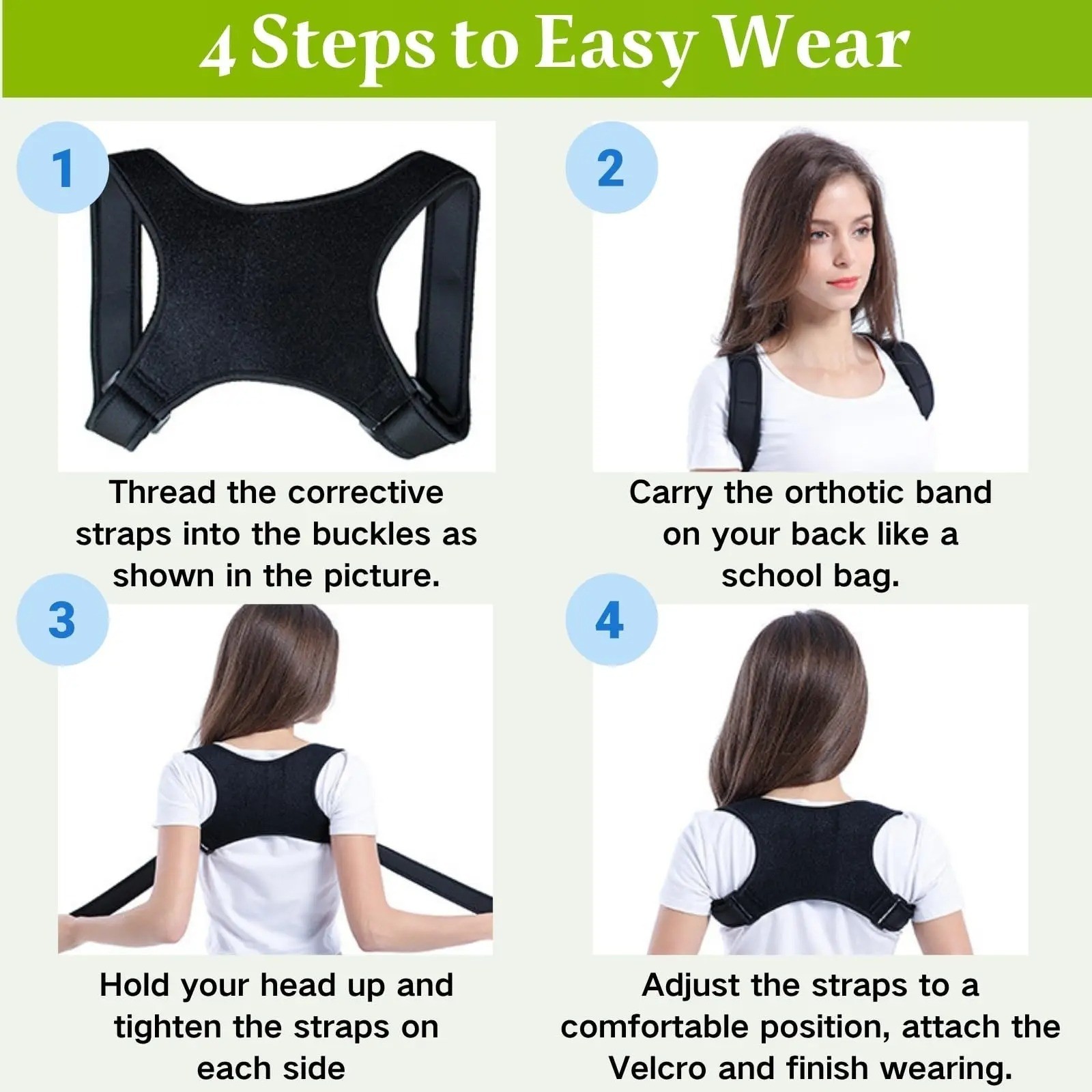 Back Posture Corrector Shoulder Straight Support Brace Belt Therapy Men Women