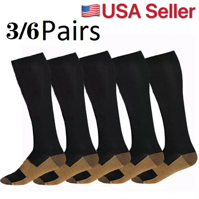 Lower Leg Varicose Compression Stockings Therapeutic 15-20mmHg Closed Toe Socks