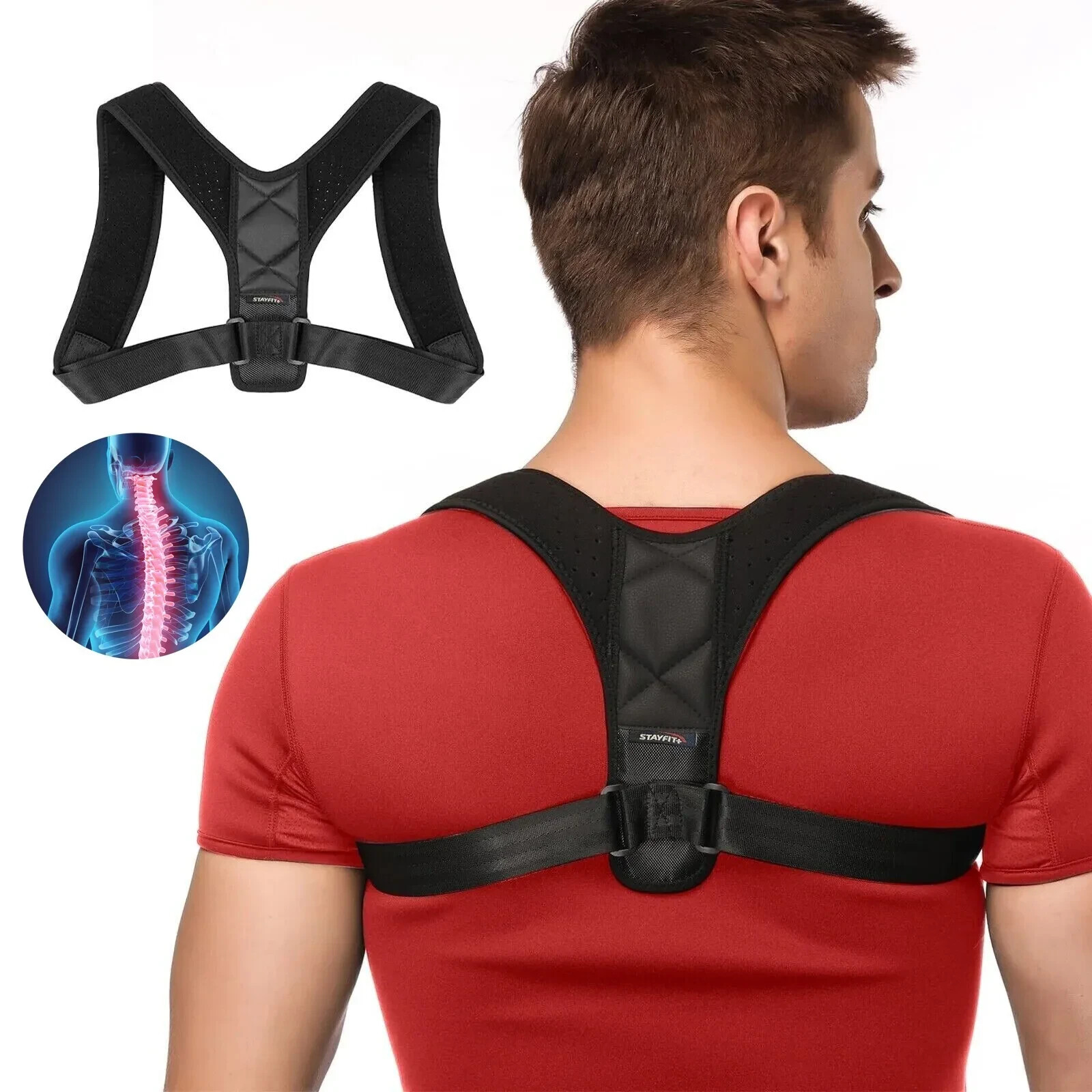 Posture Corrector Upper Back Chest Brace Adjustable Shoulder Support Men Women