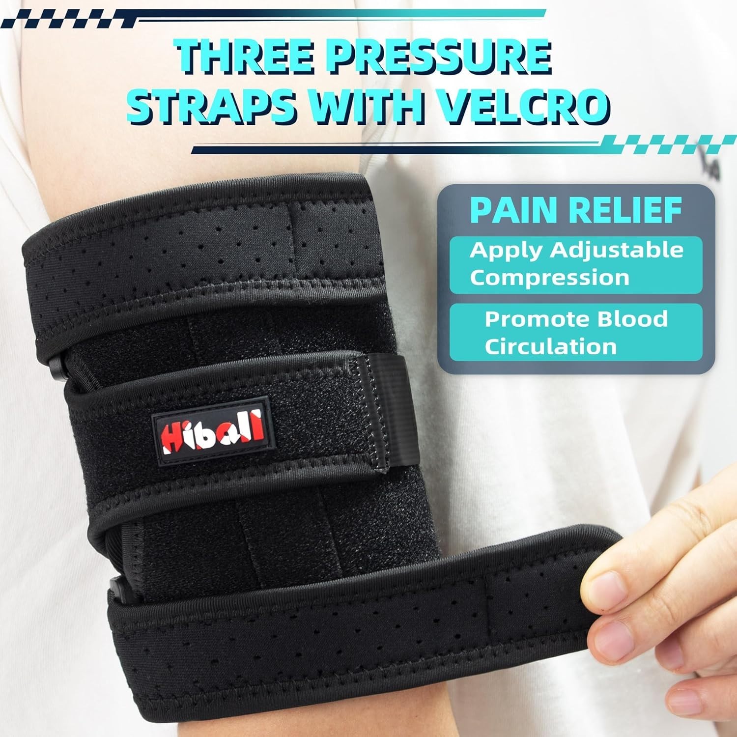 Hiball Triceps & Bicep Brace, Upper Arm Compression Sleeve for Unisex