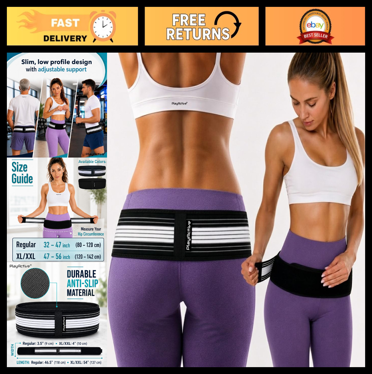Sacroiliac SI Joint Hip Belt – Lower Back Support Brace for Pain Relief – Pelvic
