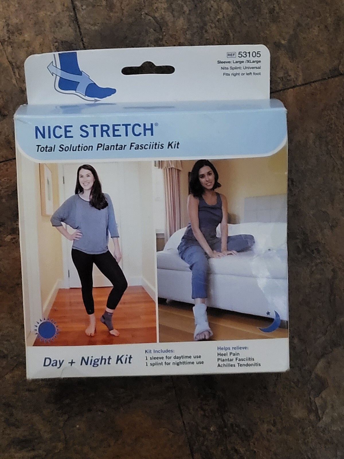 Nice Stretch Total Solution Plantar Fasciitis Kit, Provides 24hr Support, L – XL