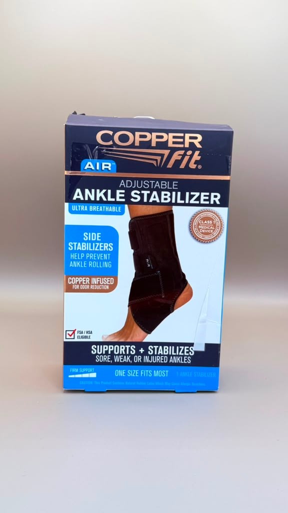 Copper Fit AIR Adjustable Ankle Stabilizer Brace One Size Fits Most NEW Sealed
