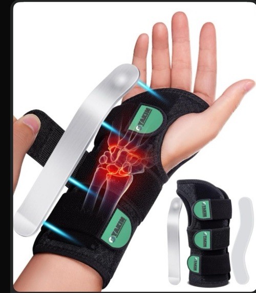 YAKIN Adjustable Wrist Brace Splint for Stabilization, Wrist/Hand, Black