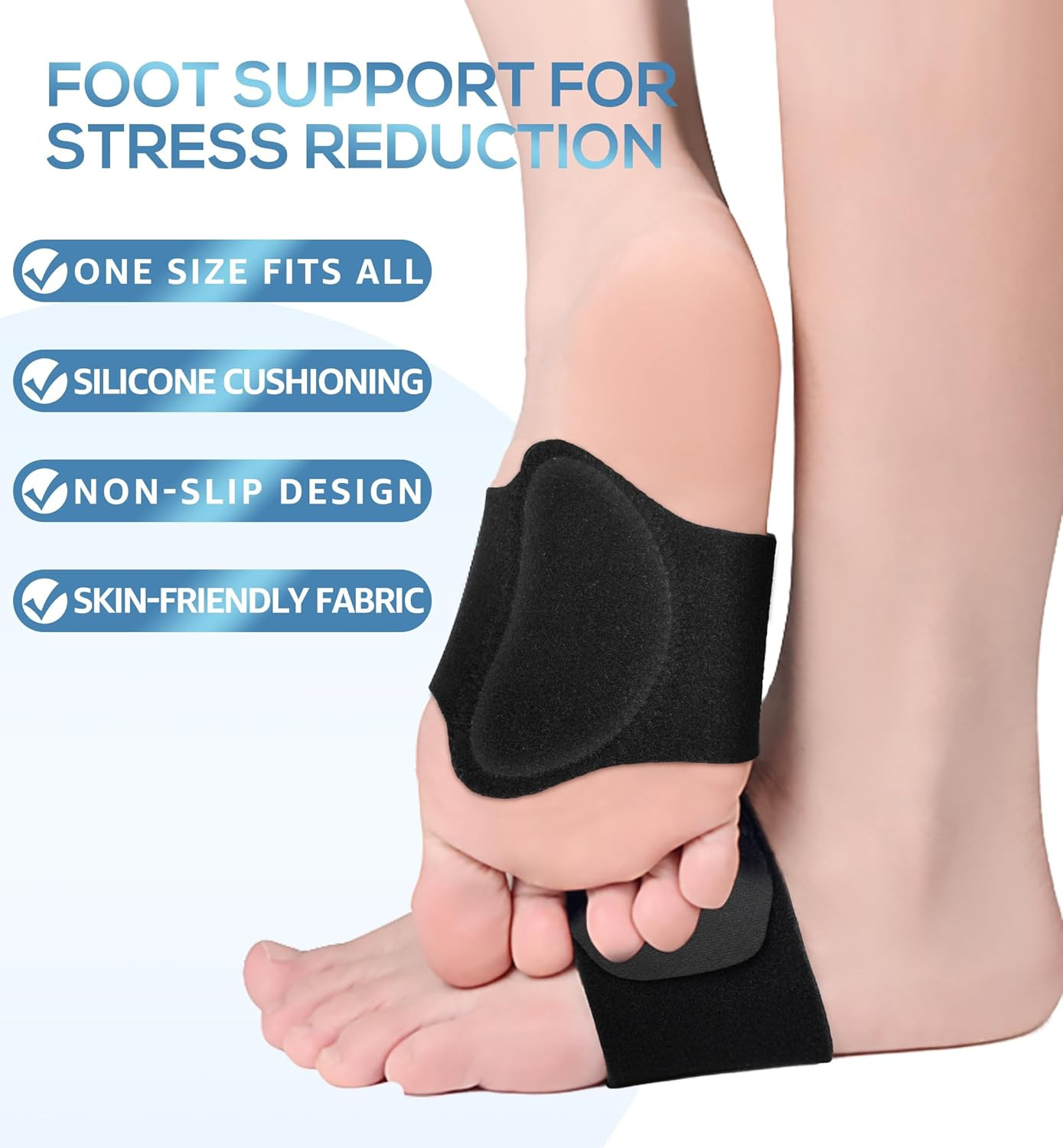 Arch Support Brace (2 Pack) � Adjustable, Non-Slip Arch Wraps with Soft Elast…
