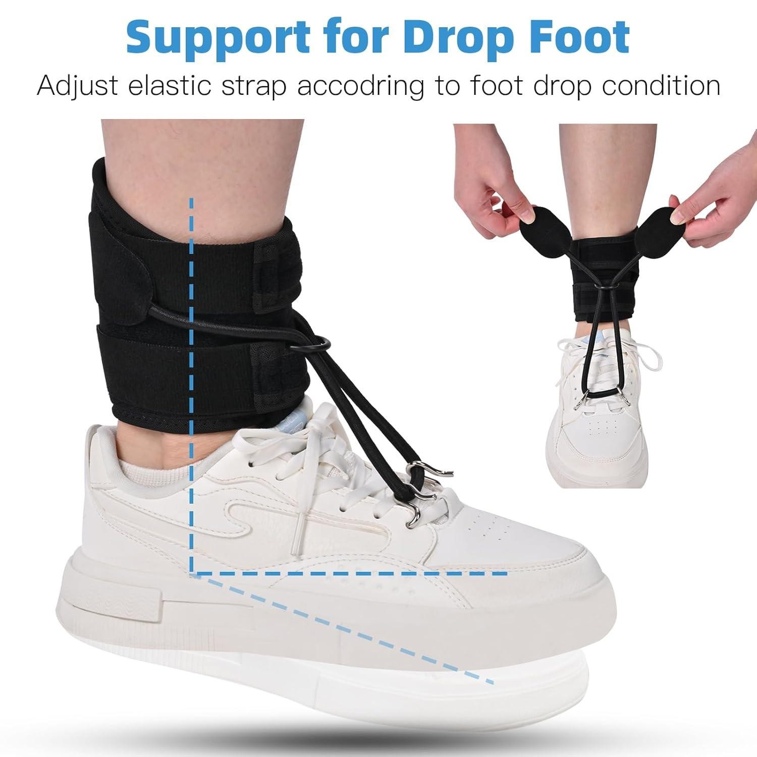 Afo Foot Drop Brace for Walking with Shoes, Adjustable Ankle Support, Secure