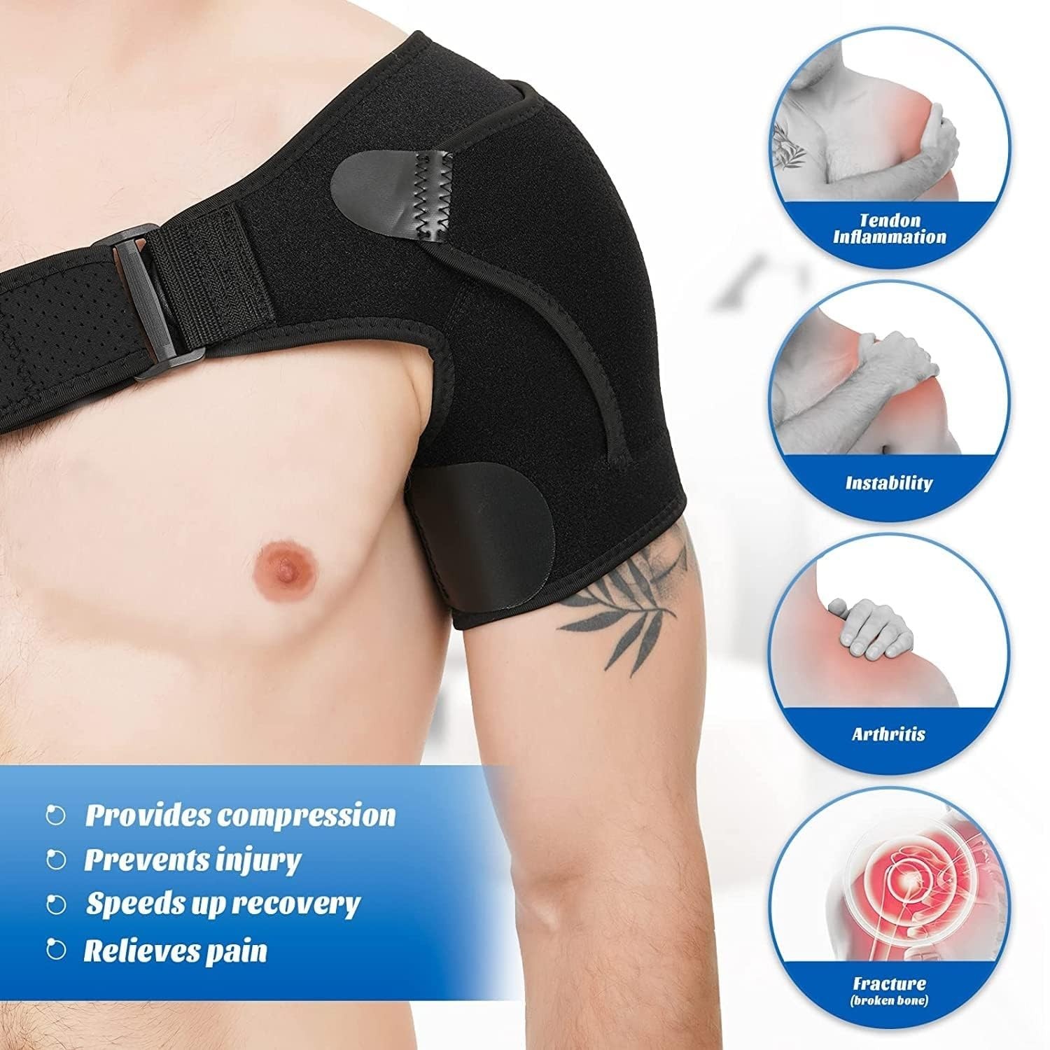Shoulder Brace for Torn Rotator Cuff Belt Pain Relief Support Compression Wrap