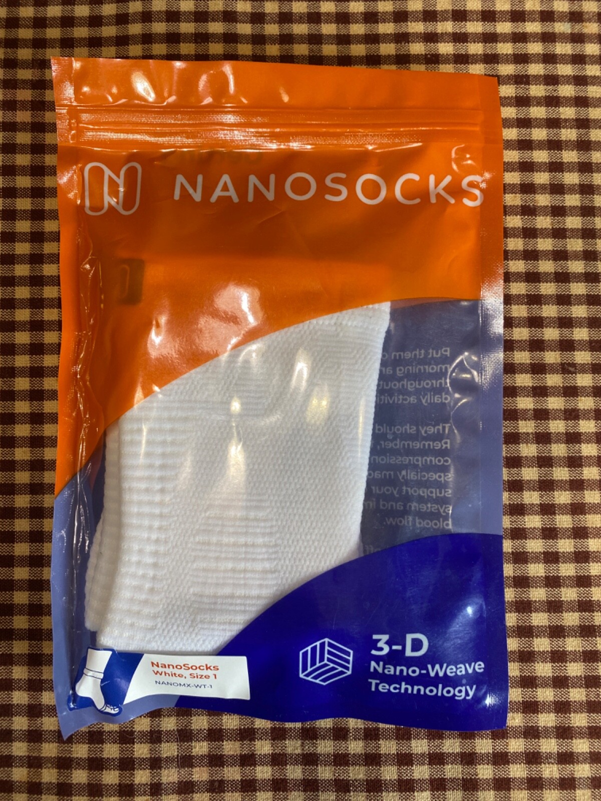 Nanosocks 3D Nano-Weave Technology Nanomx-WT-1 White Size 1 NIP