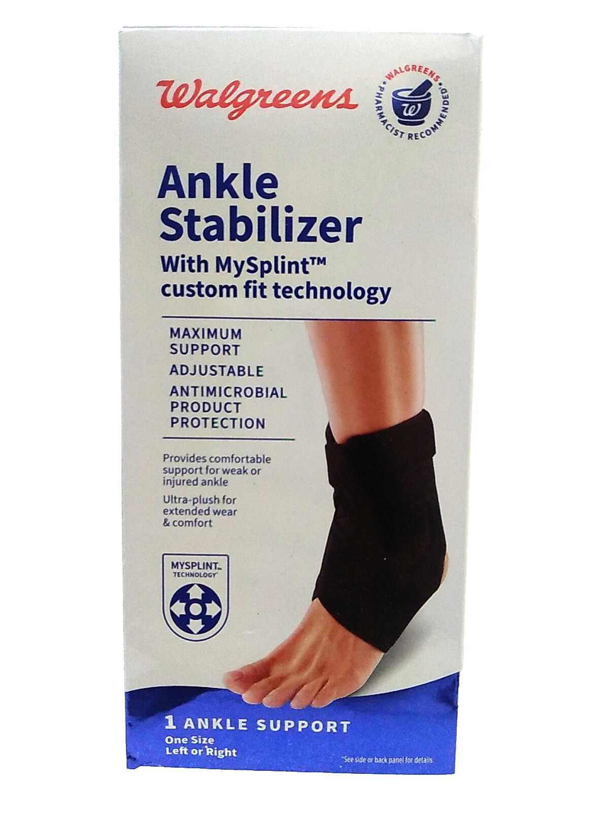 Walgreens~Ankle Stabilizer~Max Support~Adjustable~Ultra Plush~1 Size